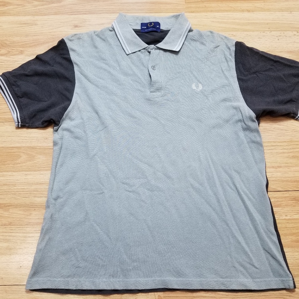 Fred Perry Pique Cotton Polo Size Large Gray